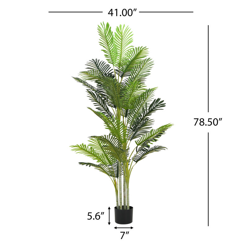 Palmier artificiel avec pot, ensemble de 2, H 78,5 po x l 41 po x P 41 po