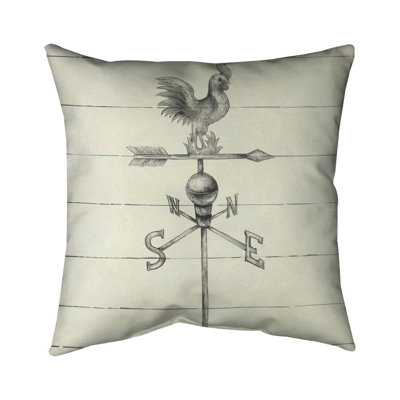 Vintage weathervane - 18"x18" Throw pillow cover - Poly twill - Print on demand