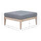 Jurgen Acacia Outdoor 30" Ottoman Coffee Table with Cushion