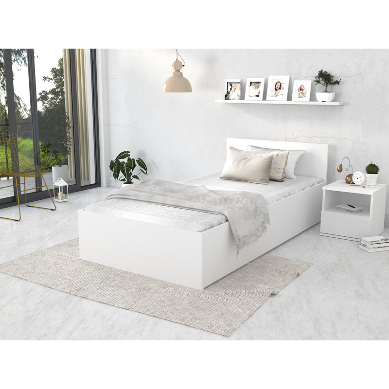 Grandview Ottoman Storage Bed, White, European Single (90 x 200cm)