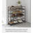 Yamazaki Home Tower Rolling Five-Tier Shoe Rack, Steel Frame With Wooden Top, Space-Saving Shoe Organizer On Wheels, 34" - Steel + Wood --111995729