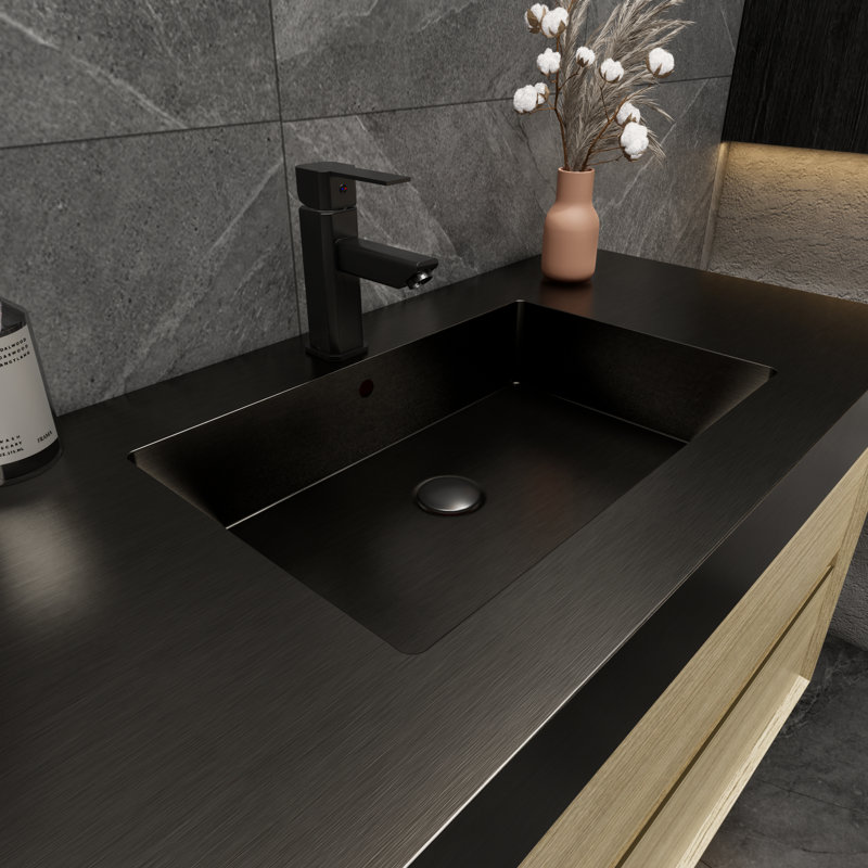 Golitz 42'' Single Bathroom Vanity with Stainless Steel Top, Teak