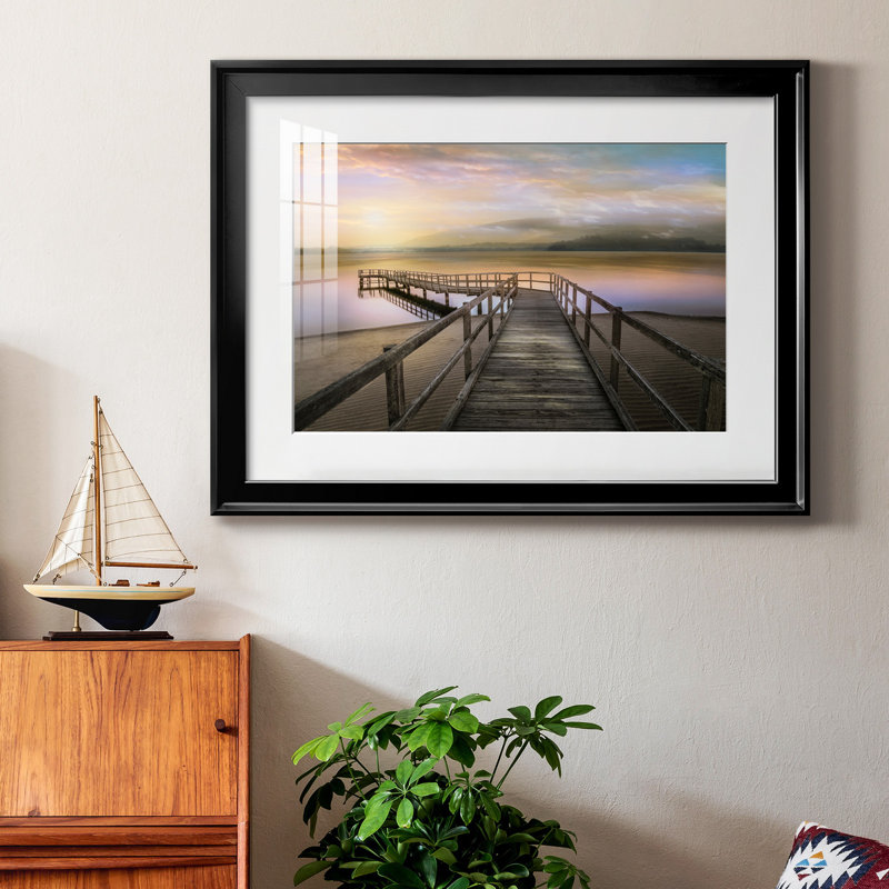 " Morning On The Lake ", Black, 18.5" H x 24.5" W x 1" D