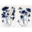 Ensemble de vases anémones, bouquet de fleurs abstrait bleu moderne - 2 pièces sur toile tendue-73222146