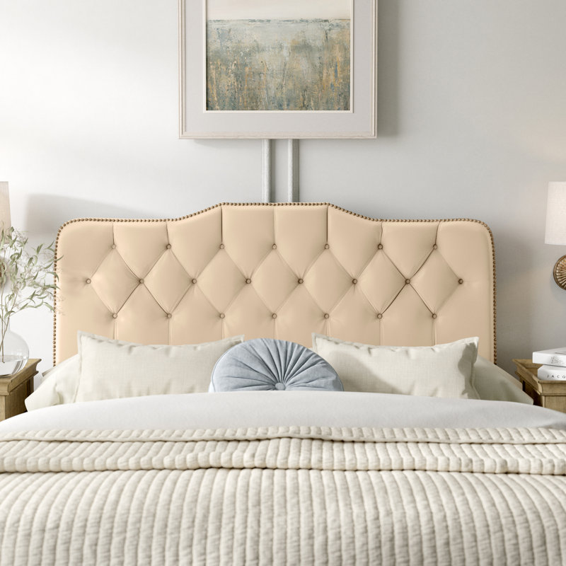 Aurkene Upholstered Headboard, Classic Velvet Pearl, Full