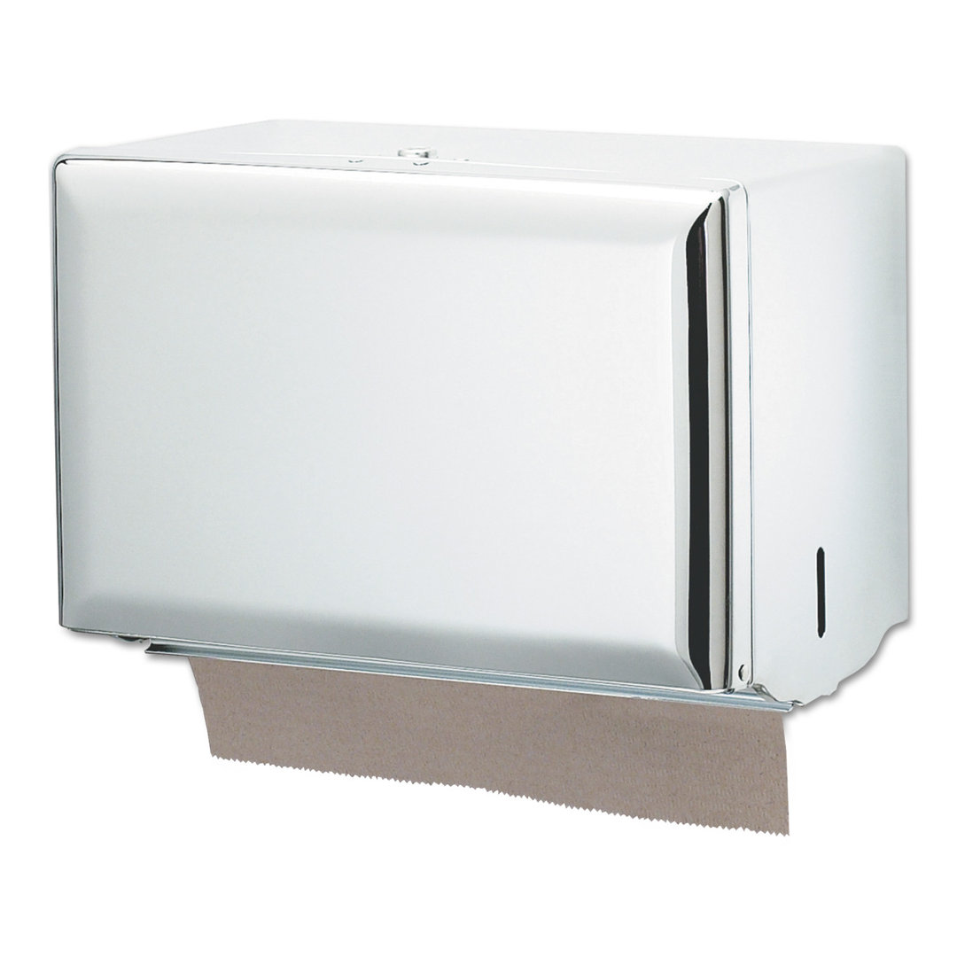 Standard Key-Lock Single fold Towel Dispenser in White San Jamar