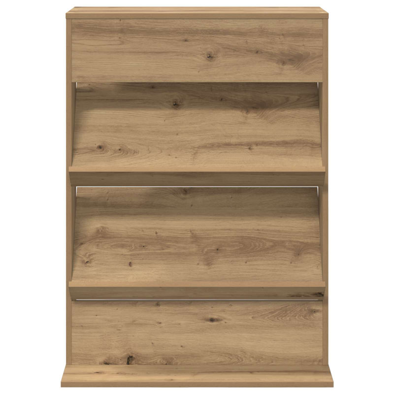 Wood Free Standing Magazine Rack, Artisan Oak