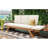 TOPMAX Outdoor Adjustable Patio Wooden Daybed Sofa Chaise Lounge With Cushions For Small Places, Natural Finish+Beige Cushion