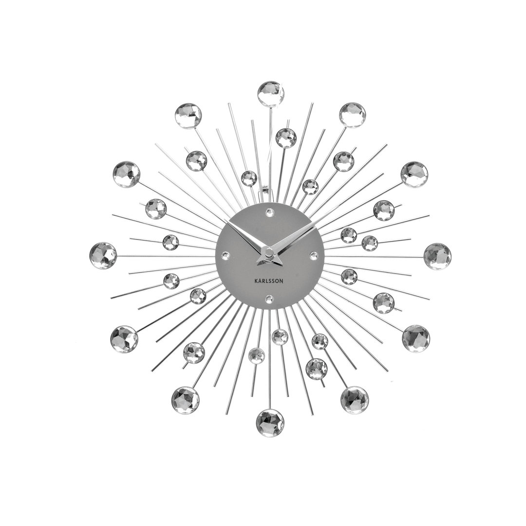 Analoge Wanduhr Sunburst Crystal 30 cm Geräuschlos