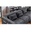 Canapé d'angle Trey 115"W en chenille grise avec dossier réglable, ports de chargement USB, poches sur les accoudoirs, pouf de rangement et coussins décoratifs