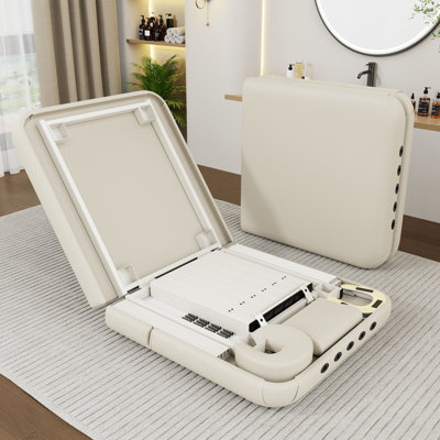80.3" × 40" Extra-Large Professional Massage Table, Faux Leather Folding Massage Bed, Beauty/Lash/Tattoo Bed, Physical Therapy Table with Metal Legs