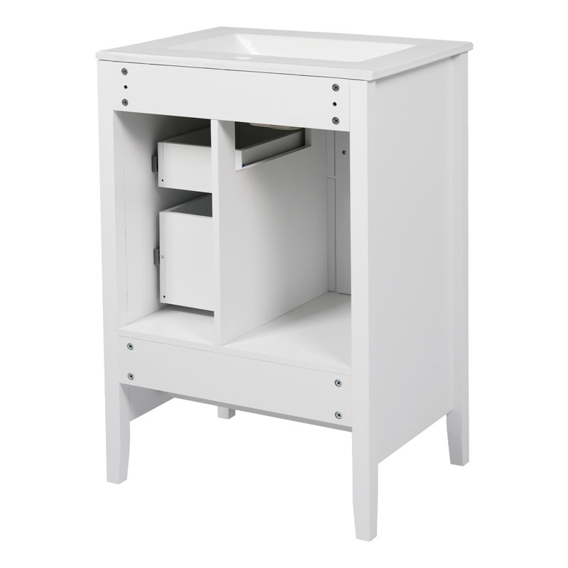 Meuble-lavabo 24 po avec lavabo, Blanc