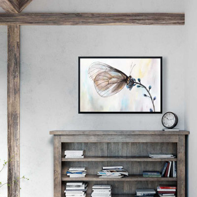 Papillon romantique bleu sur toile | Décoration intérieure