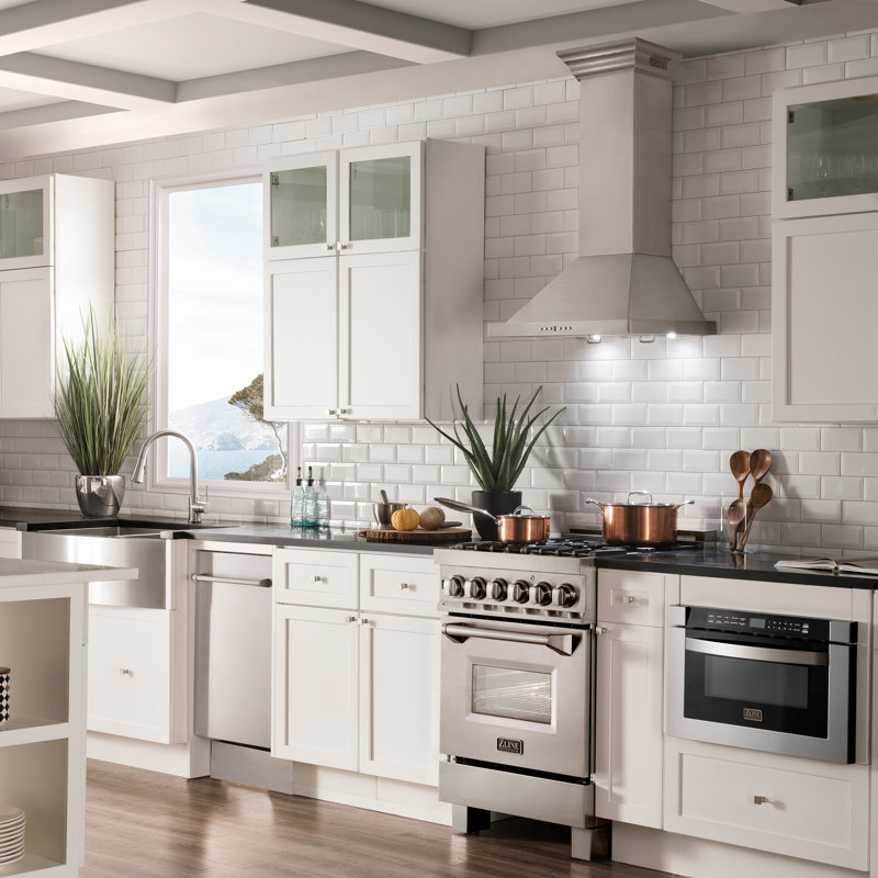 24" Crown Sound 400 CFM Ducted Wall Mount Range Hood with Wi-Fi, Stainless Steel