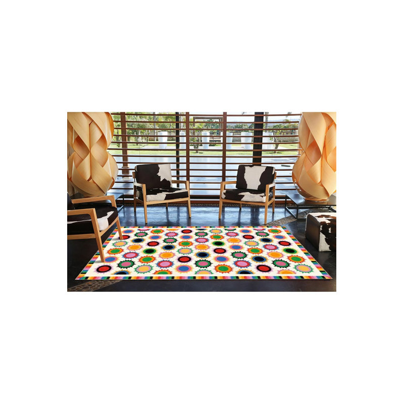 Tapis décoratif lavable à la machine beige, Rectangle 3 pi 3 po x 4 pi 11 po