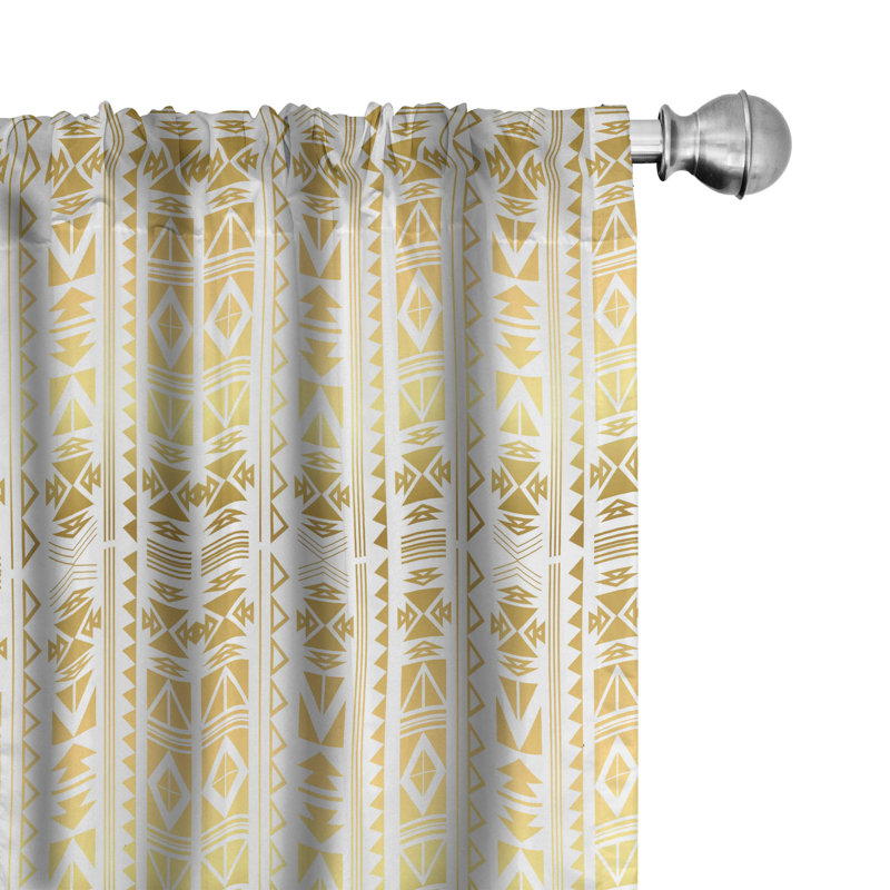 Ethnic Semi-Sheer Rod Pocket Curtain Panels, 28" x 95"