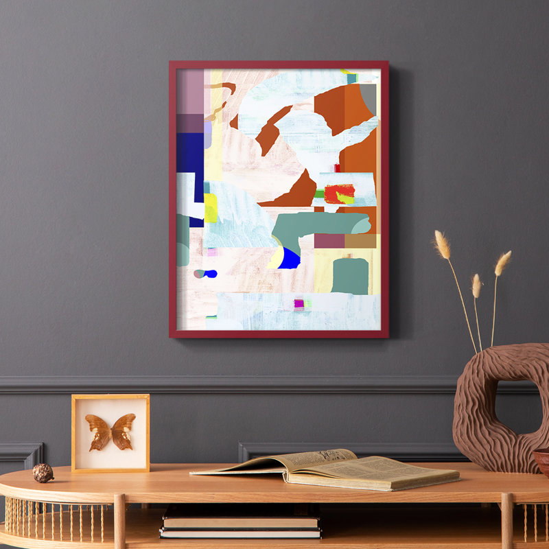 Lucca en couleur II, reproduction encadrée - bois massif, H 10 po x l 8 po, Rouge