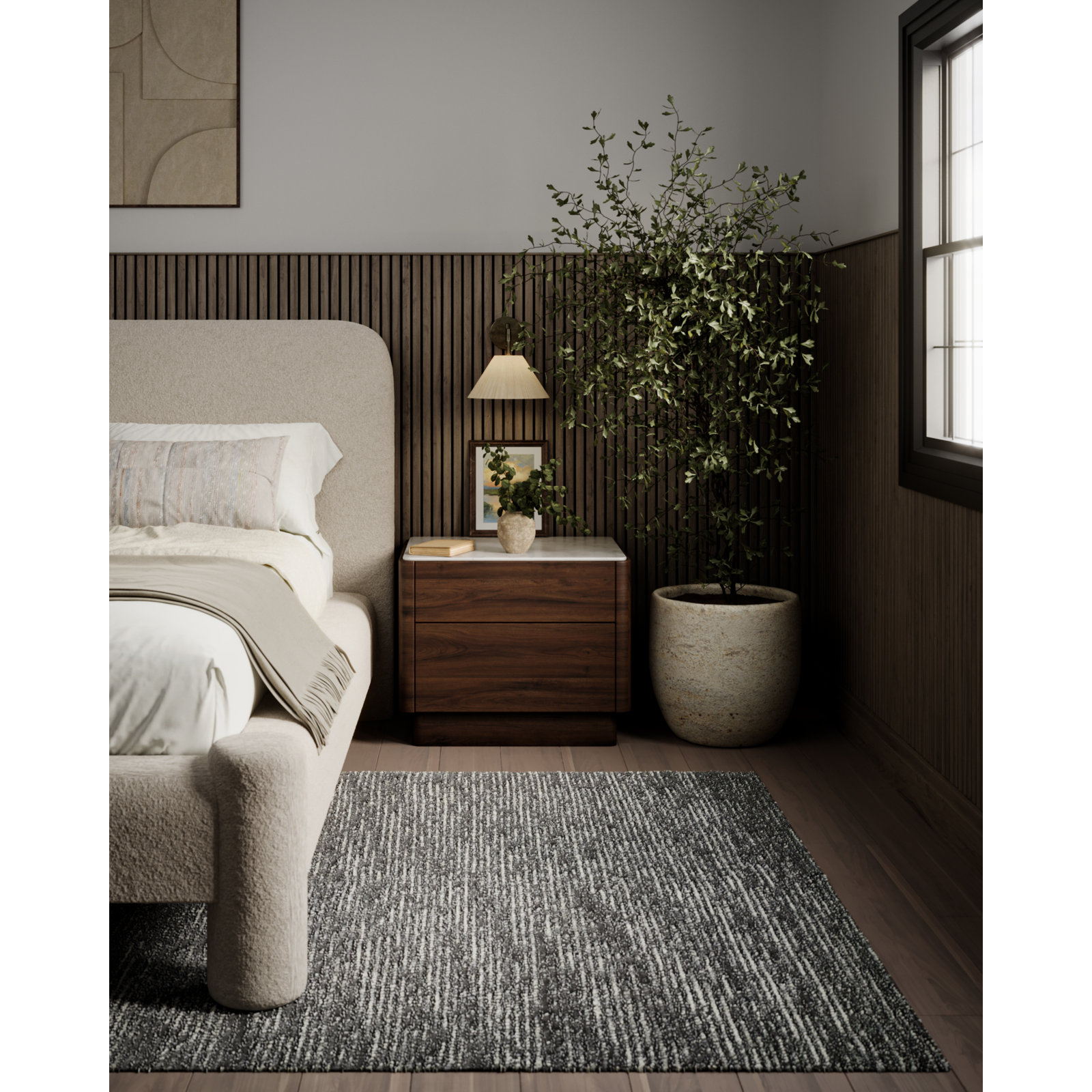 Handmade Wool Black Rug, Runner 2'3" x 8'