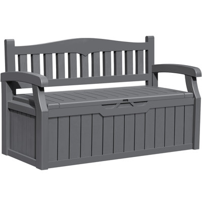 Banc de rangement 80 gallons pour meubles de patio, décor de porche et sièges d'extérieur