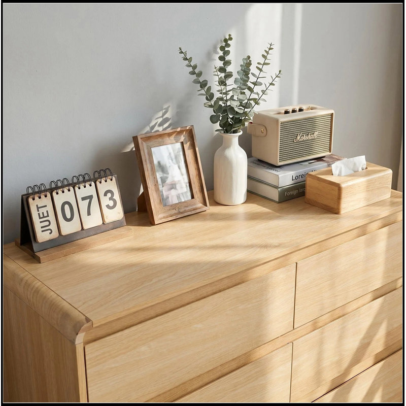 Commode d'appoint en bois avec 6 tiroirs