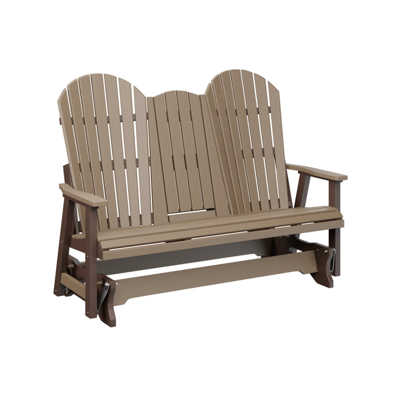 Comfo Back Outdoor Glider, Weatherwood Top/Chocolate Brown Base