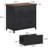 2-Drawer Lateral File Cabinet, Rustic Wood Filing Cabinet For Home Office, A4/Letter Size, Printer Stand With Storage & Heavy-Duty Steel Frame, Brown & Black