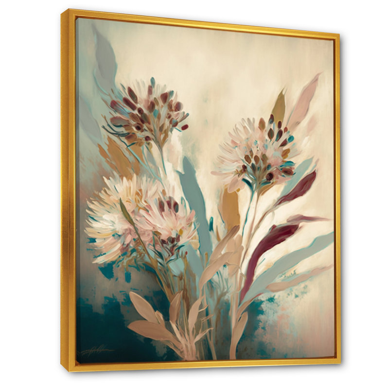 Fleurs sauvages dans des couleurs rétro délavées VI - Art mural floral, H 44 po x l 34 po x P 1,5 po