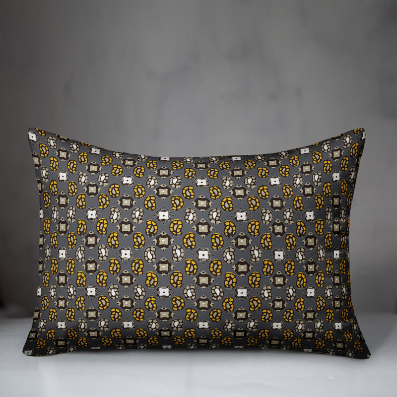 Paisley Reversible Throw Pillow, Yellow/Gray