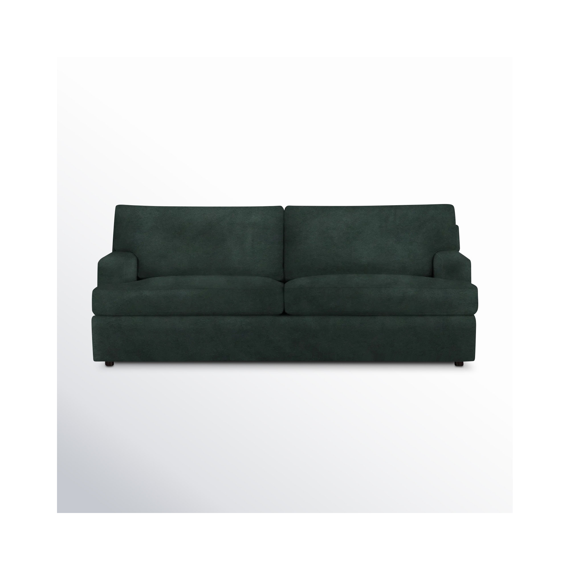 Cleo 84" Upholstered Custom Sofa, Bella Hunter Performance Velvet
