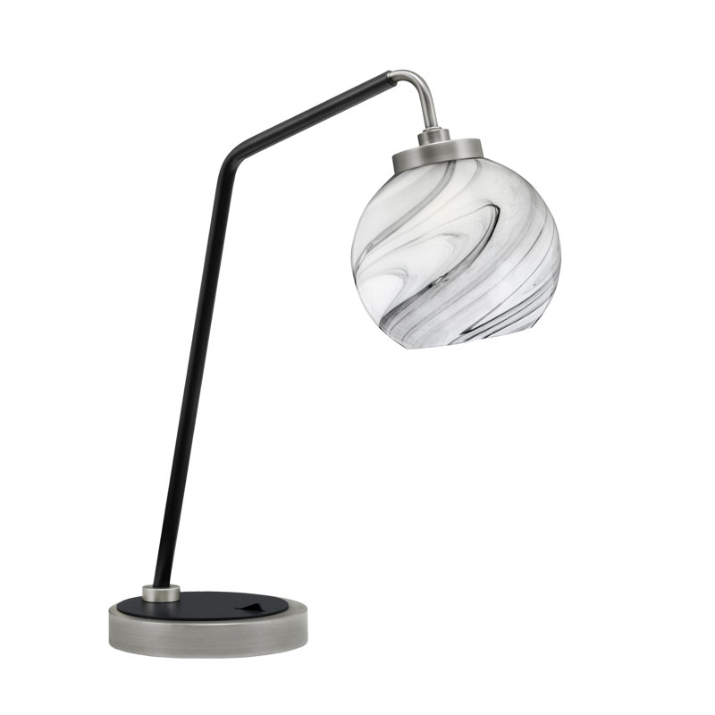 Lampe de bureau en acier inoxydable Bretha, Graphite / noir mat