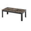 Ensemble de 3 pièces Table basse rectangulaire de style traditionnel Table de bout carrée Pieds en bois Plateau en faux marbre