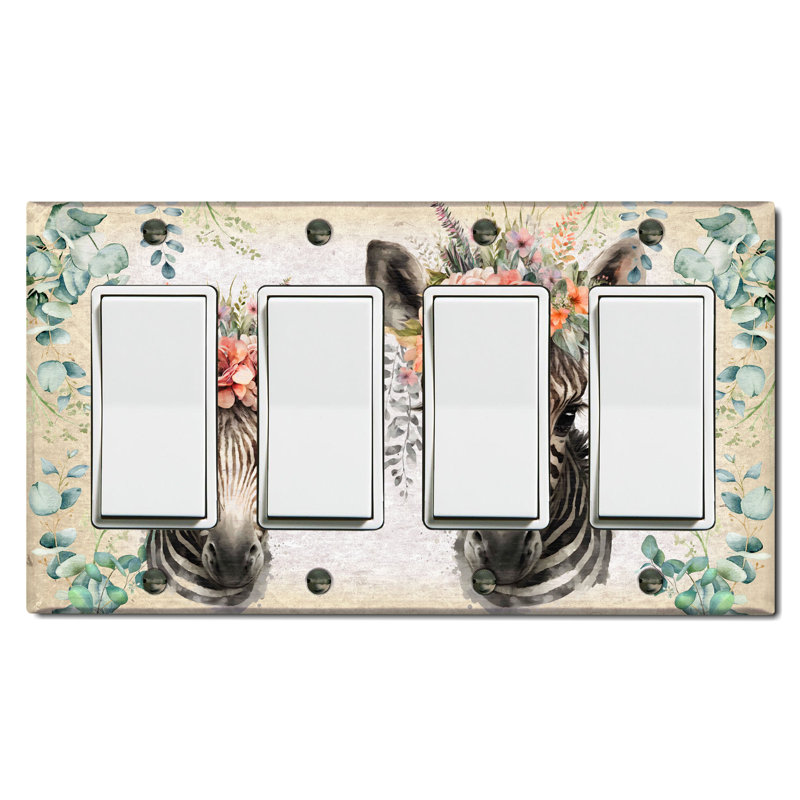 Copper Rust Patina Teal Print 4 - Gang Toggle Light Switch Standard Wall Plate