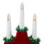 LED Lighted Christmas Candelabra Bridge - 13" - Red Base - C6 Clear Lights