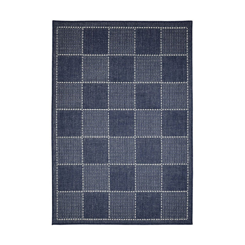 Check Gel Flatwe Navy, Runner 60 x 180 cm