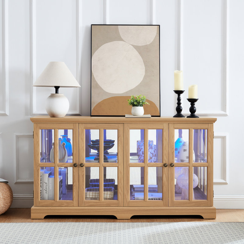 Armoire gracieuse avec lumières à DEL et tablettes réglables pour objets de collection
