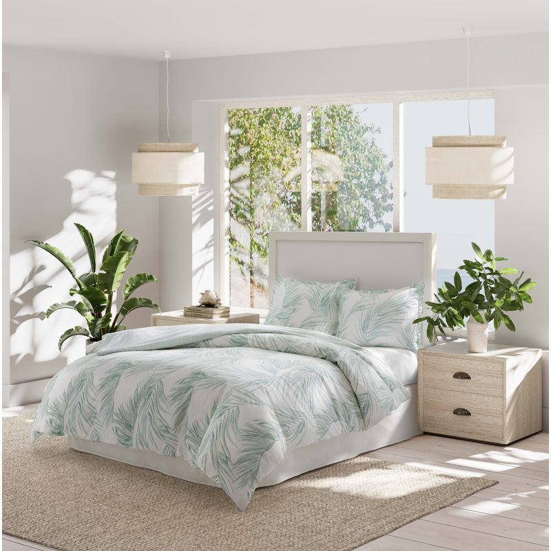 Canyon Palms Green Cotton Full/Queen Duvet Cover Set