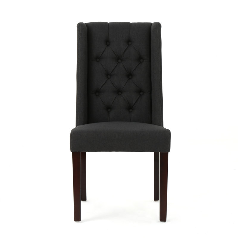 Ensemble de 2 chaises de salle à manger rembourrées Christopher Knight Home, Gris foncé