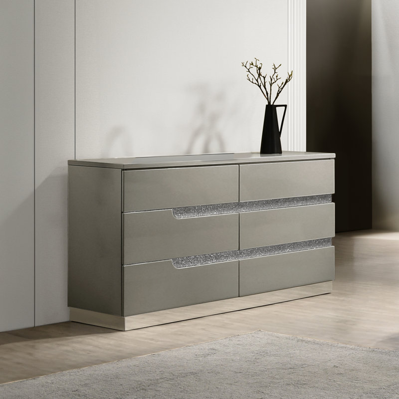 Commodes horizontales en bois Arielah, gris