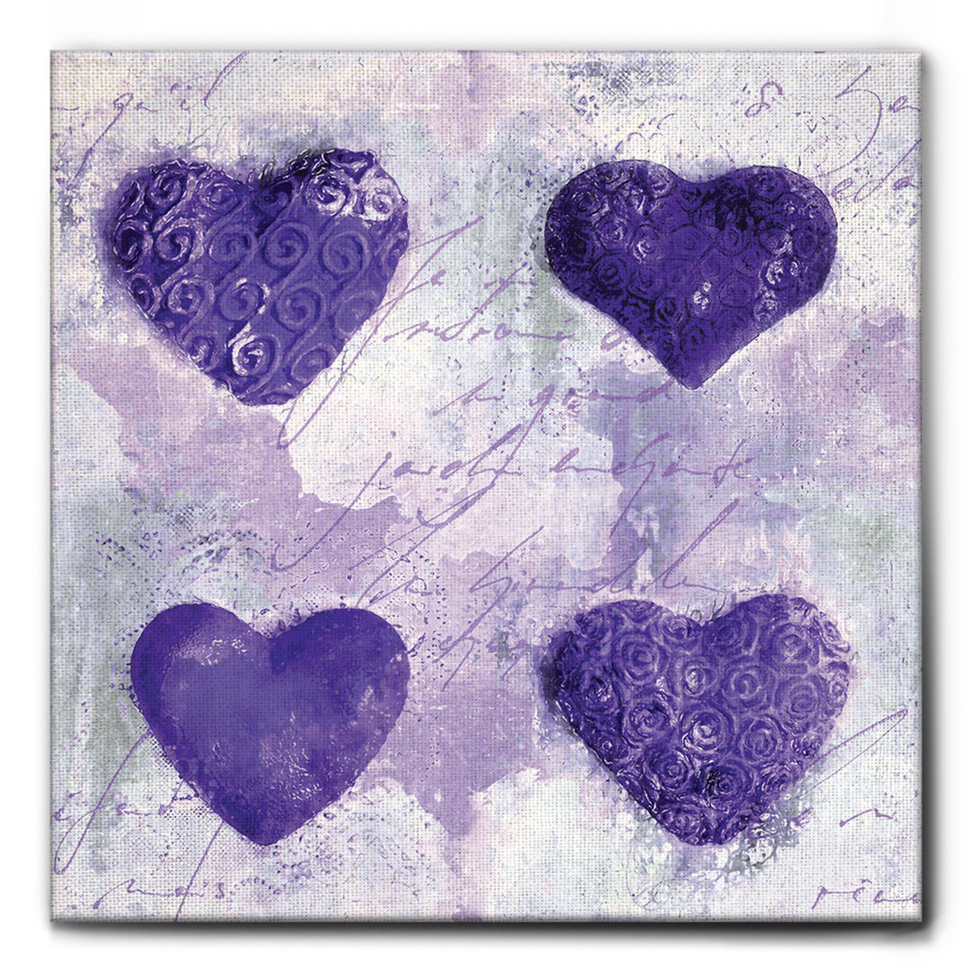 Kunstdruck Purple Hearts Master von Andrea Haase