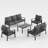 7 Person Outdoor sofa set Aluminum Patio Conversation Set with Coffee Table-1377308495-1377308490