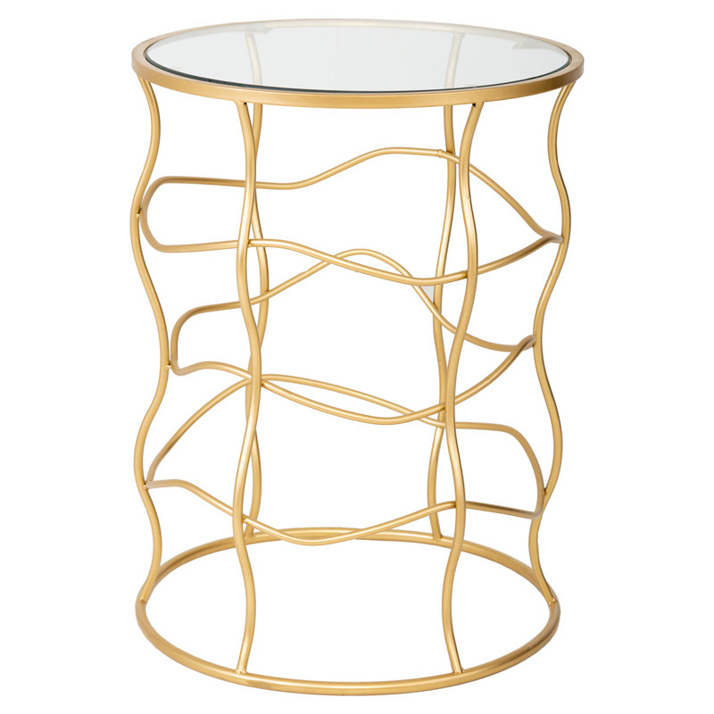 Almee Glass Top Pedestal End Table