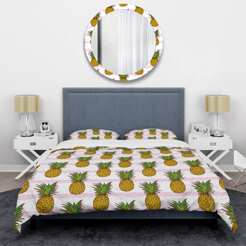 Ensemble de housse de couette en microfibre jaune / blanc 3 pièces, Housse de couette pour très grand lit et 2 très