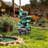 19.88"H Resin LED Fountain With Frogs Statue