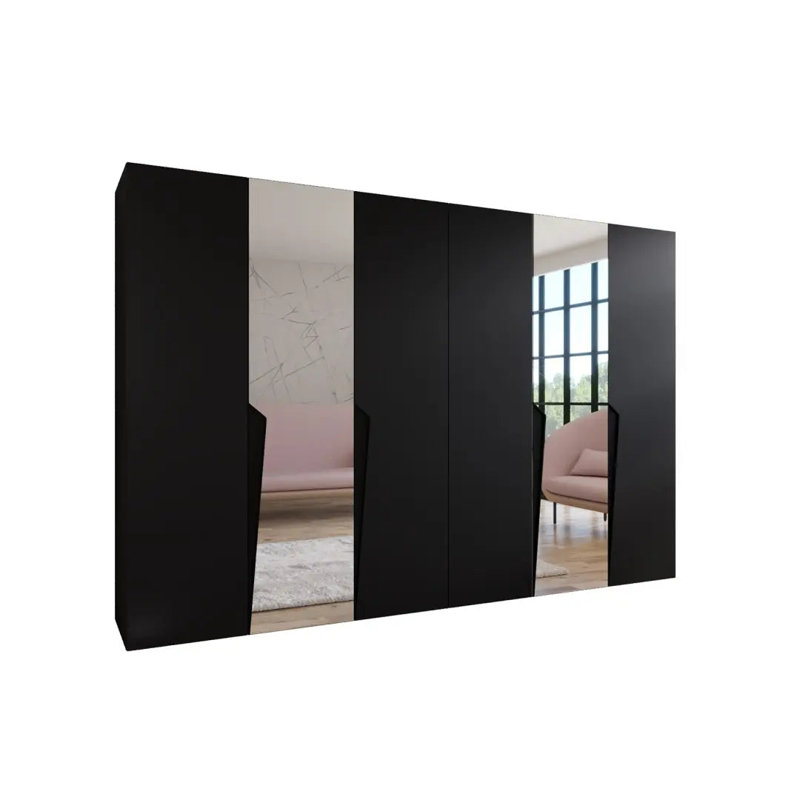Manufactured Wood Wardrobe, Black