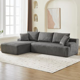 106"W Modern Sectional Sofa, L-Shaped Sofa With Chaise Lounge, Corduroy Fabric, Space-Saving, Convertible Compression Sleeper Sofa