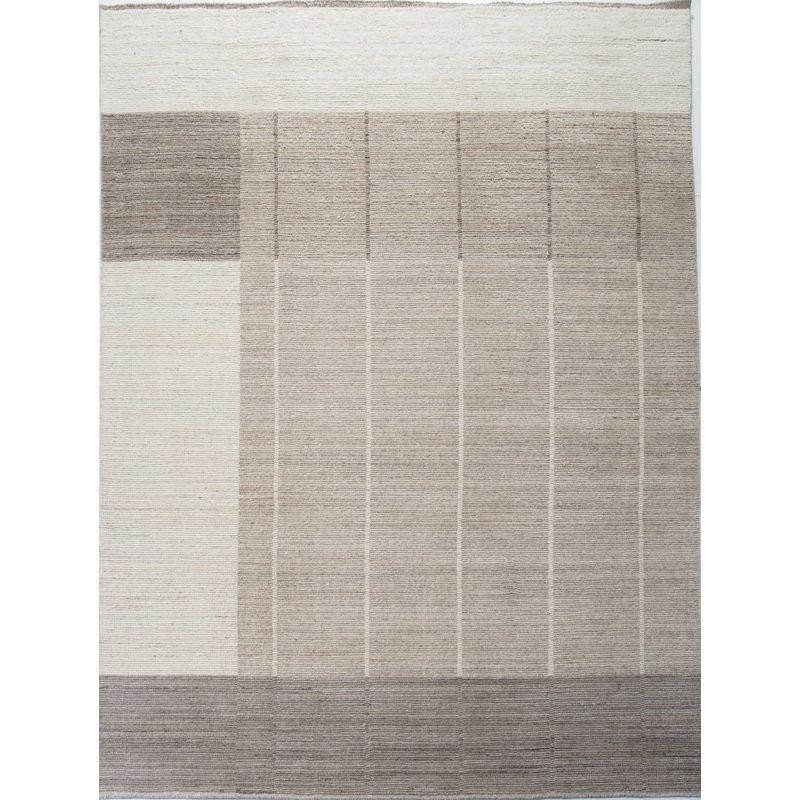 Contemporary One-of-a-Kind Rectangle 9' x 12' Hand Knotted Area Rug