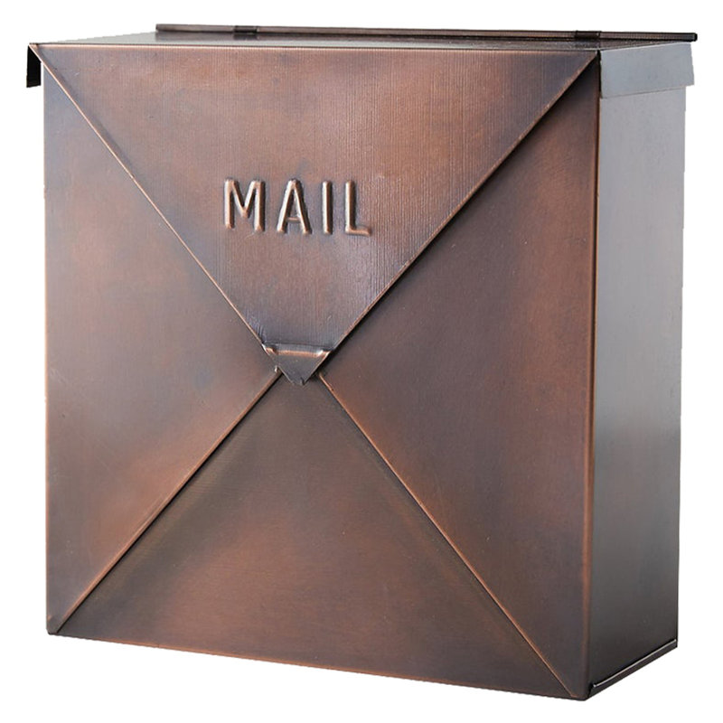 Large Chicago Letter Mailbox, Antique Copper,