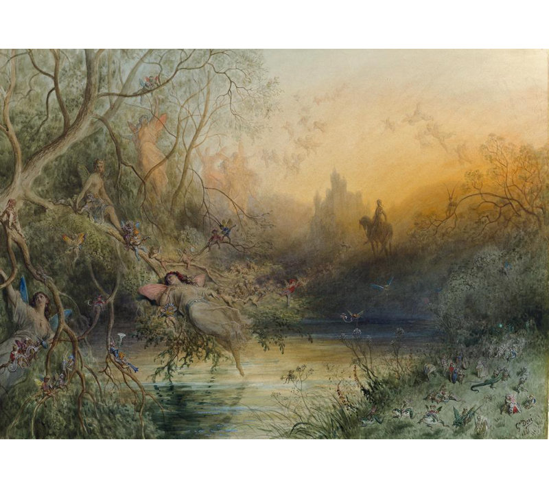 "Fairy Land" par Gustave Doré - Toile tendue avec châssis, H 48 po x l 33 po
