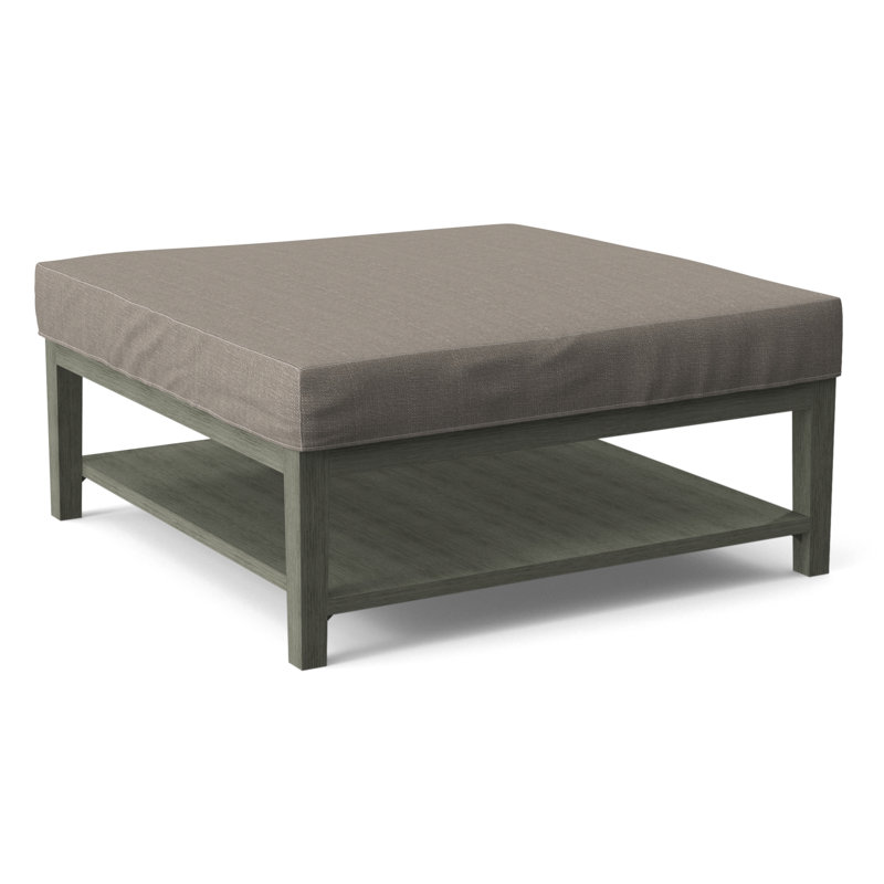 Hammond Square Ottoman, Antique Black Finish, Stone Crypton Performance; 0884-83