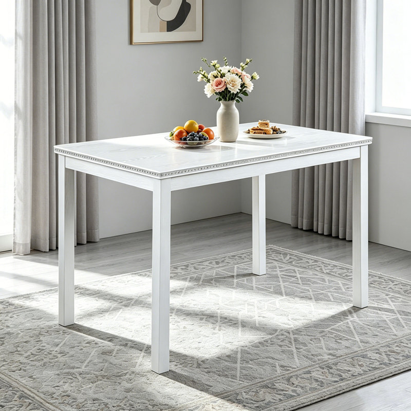 Table de salle à manger en bois, table de cuisine pour petits espaces, table de salle à manger pour 4 personnes